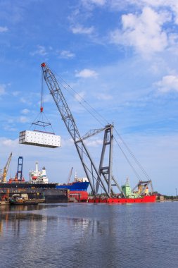 Floating crane clipart