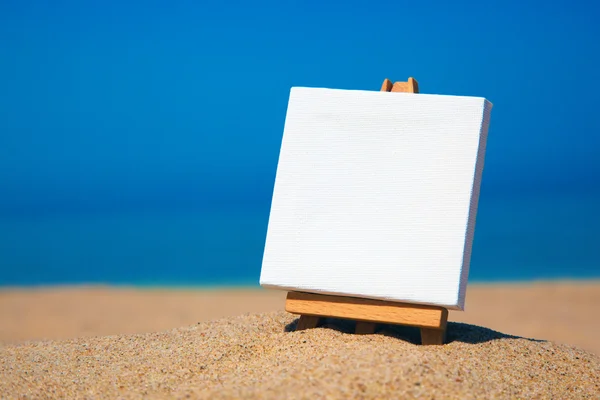Information board on the beach — Stock Photo, Image