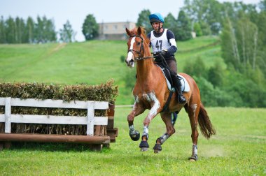 Cross-country. Unidentified rider on horse