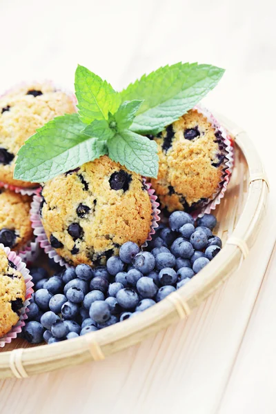 Mascarpone e muffins de mirtilo — Fotografia de Stock