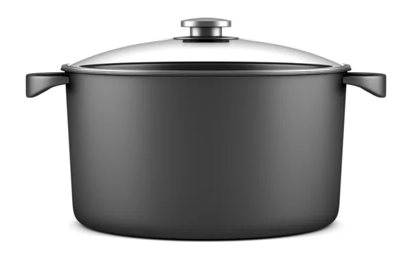 Tek siyah pişirme pan izole üzerinde beyaz arka plan — Stok fotoğraf