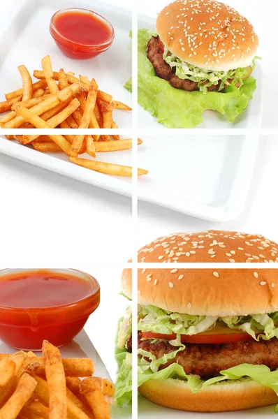 Cheeseburger Collage — Stock Photo, Image