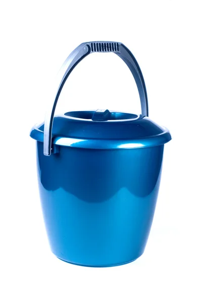蓝色塑料桶 — 图库照片