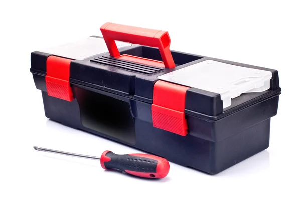 孤立した赤いツールボックスのクローズ アップ — ストック写真
