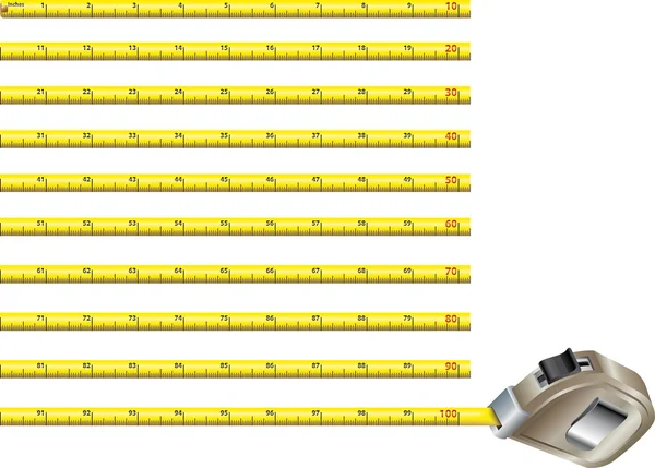 강 측정 테이프-인치 버전 — 스톡 벡터