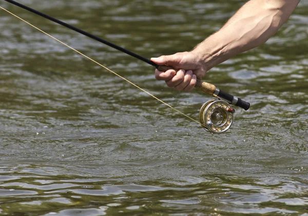 Fly fishing rod and reel — Stock Photo, Image