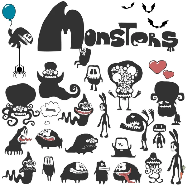 L'ensemble des monstres . — Image vectorielle