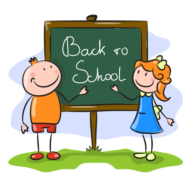 Boy and girl. Back to school — Stock Vector