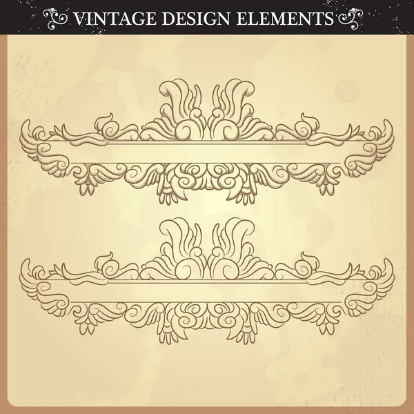 Conjunto de adornos Vintage — Vector de stock