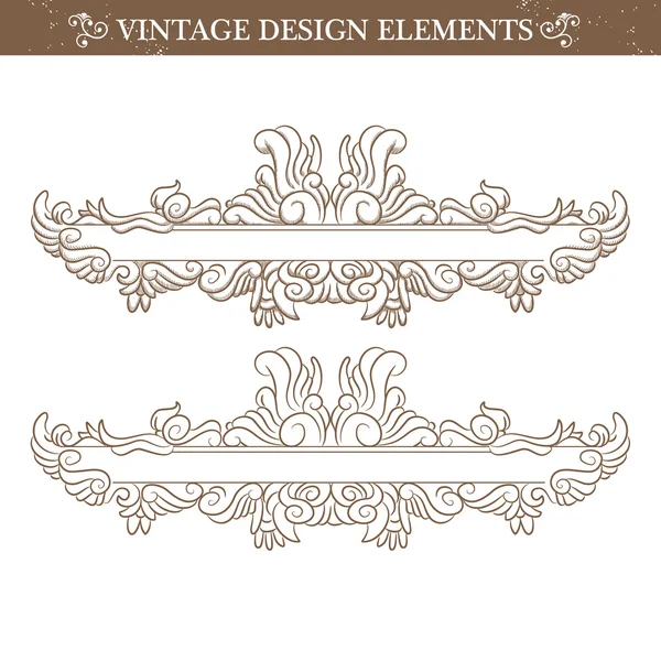 Vintage ornamento impostato su sfondo bianco . — Vettoriale Stock