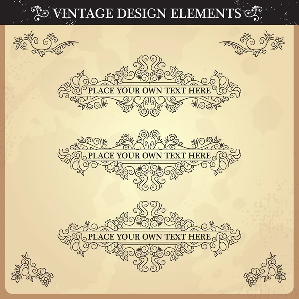 Set ornamento vintage — Vettoriale Stock