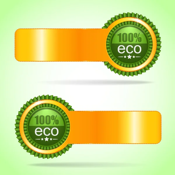 Stock vector Gold label. 100% eco