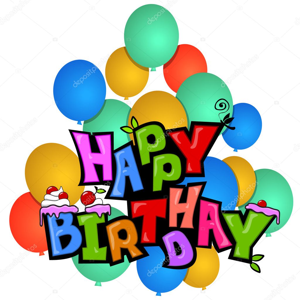 Birthday with balls. — Stock Vector © Alekksall #12330430