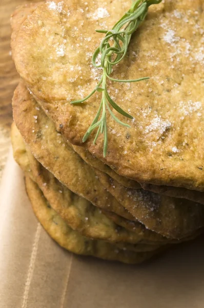 Homemade rustical crackers with rosemary — Stock Photo, Image