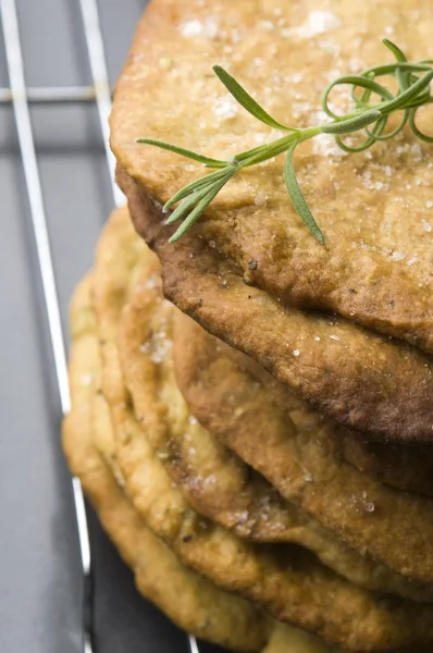 Homemade rustical crackers with rosemary — Stock Photo, Image
