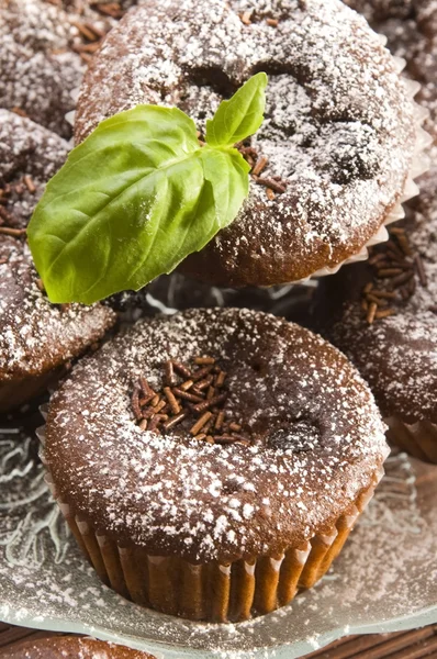 Homemade chocolate muffins — Stock Photo, Image