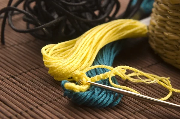 stock image Crochet hook and wool