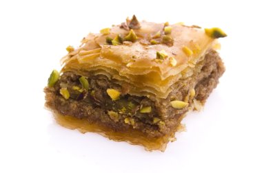 Baklava. geleneksel Orta Doğu tatlı çöl wh izole