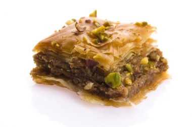 Baklava. geleneksel Orta Doğu tatlı çöl wh izole