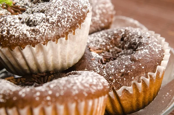 Muffins de chocolate caseiros — Fotografia de Stock