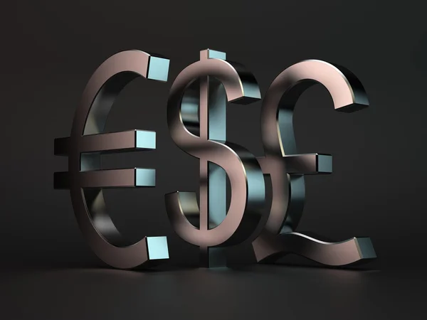 Dollar, euro, pund — Stockfoto