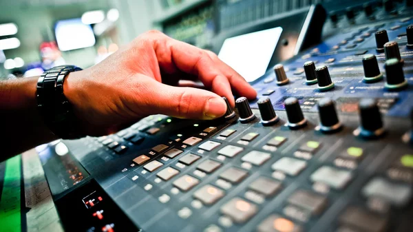 Part of an audio sound mixer — Stock Photo, Image