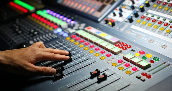 Part of an audio sound mixer — Stock Photo, Image