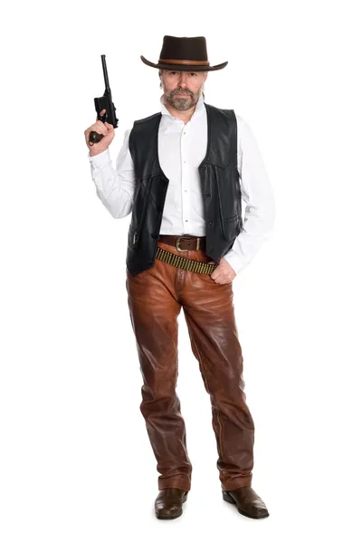 Człowiek kowboj z pistoletu — Zdjęcie stockowe