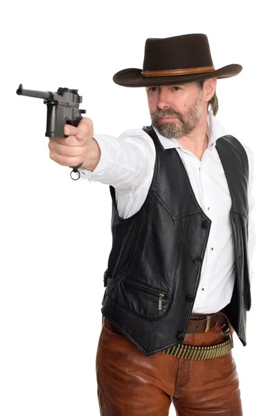 Cowboy baleado de uma pistola — Fotografia de Stock