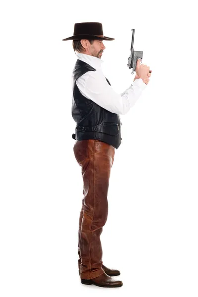 Cowboy com uma arma — Fotografia de Stock