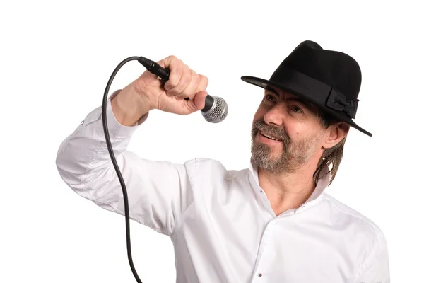 Sänger mit Mikrofon — Stockfoto