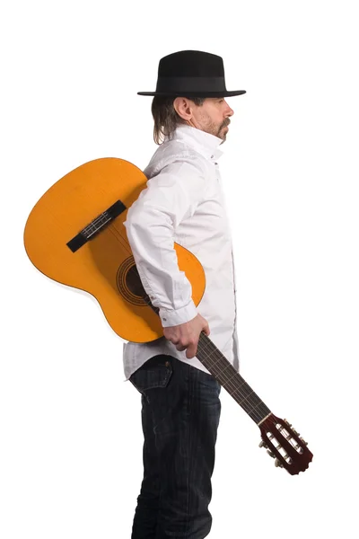 Музыкант с гитарой — стоковое фото