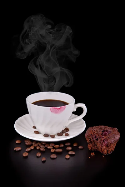 Hett kaffe och muffins — Stockfoto