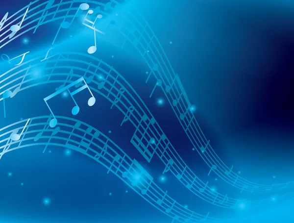 Синій абстрактний фон з музичними нотами вектор — стоковий вектор