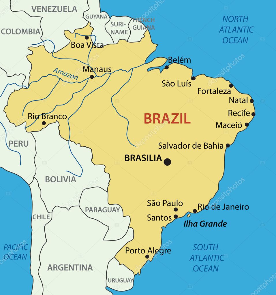 Federative Republic of Brazil - vector map