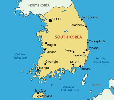 Republic of Korea - vector map clipart