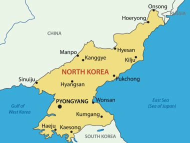 Kuzey Kore - vektör harita