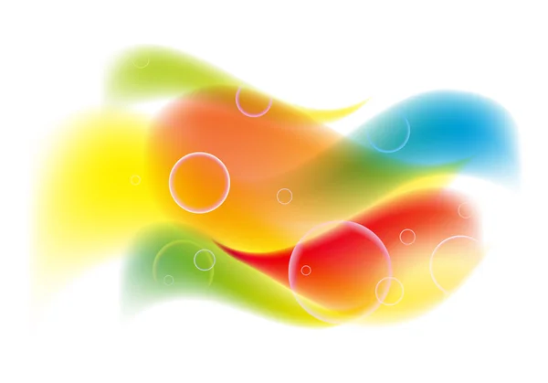 Abstract colorful background with waves and bubbles - vector — Stock Vector