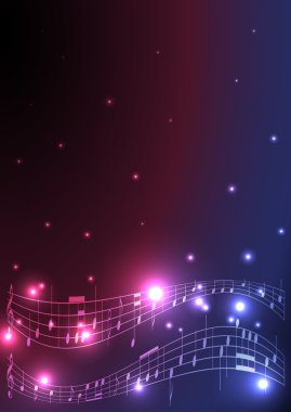 Flyer with musical notes - vector clipart