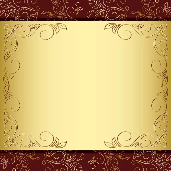 Цветочные рамки с золотым и коричневым фоном - вектор — стоковый вектор