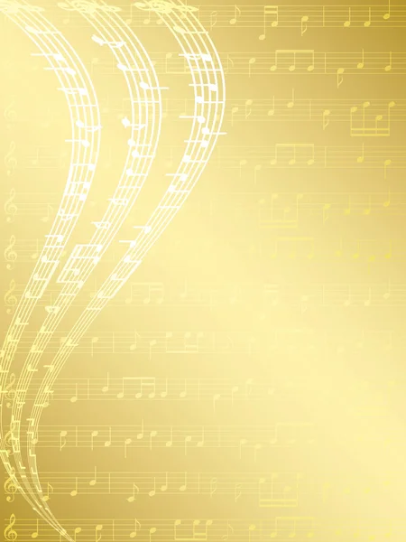 Золотий музичний фон з нотами - вектор — стоковий вектор