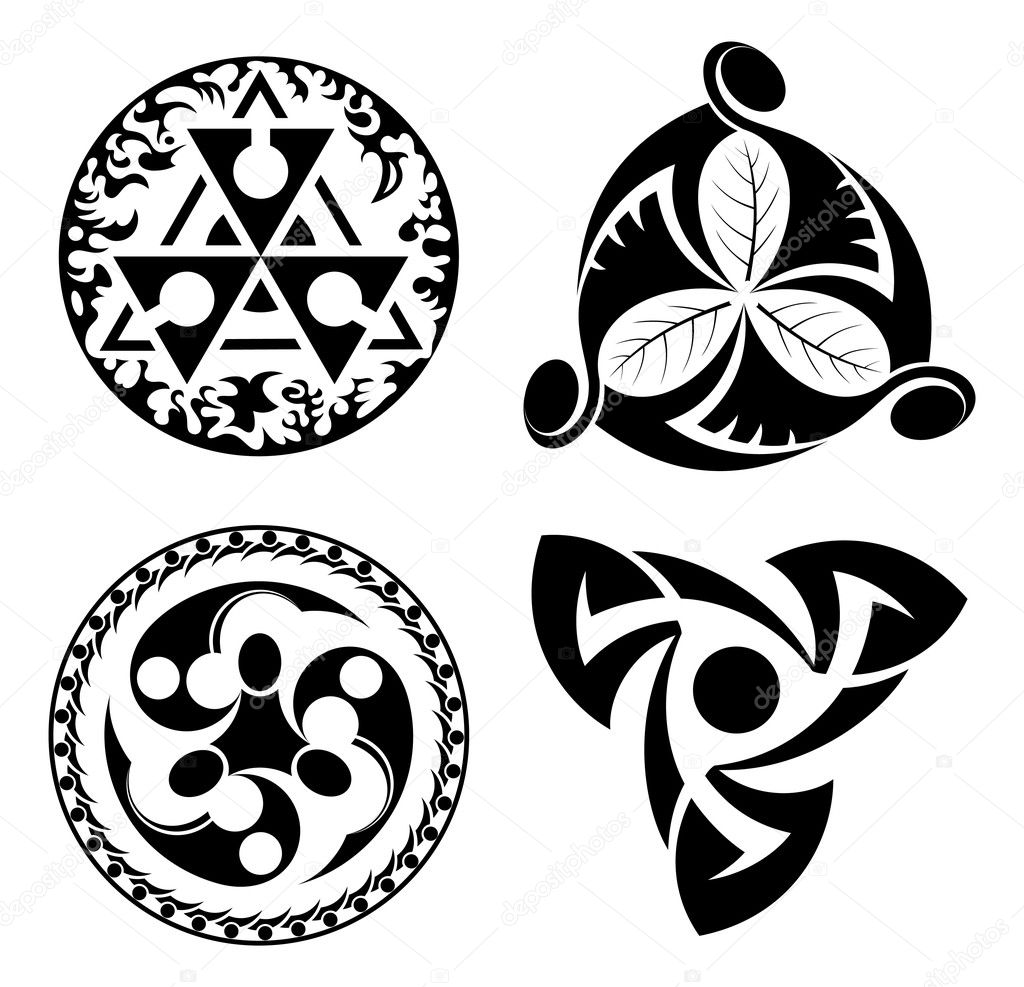 Set of vector black design elements - logotypes