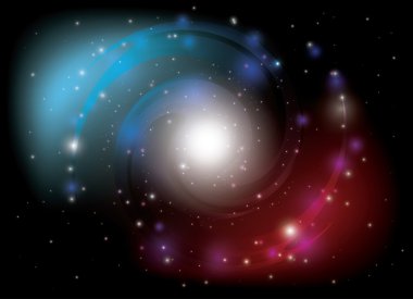 Vector colorful spiral galaxy clipart