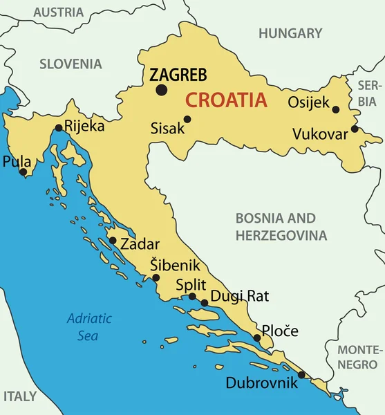 Hırvatistan - vektör harita — Stok Vektör