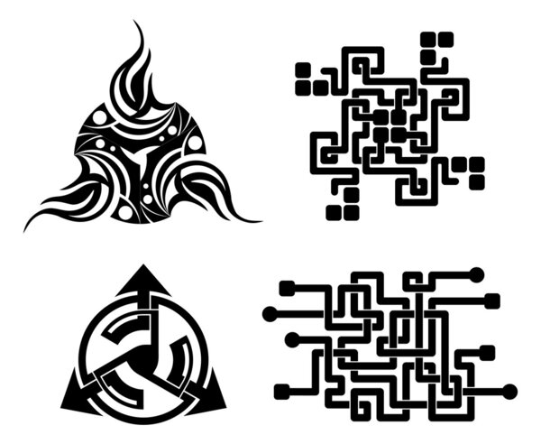 Black elements for design - vector tattoo