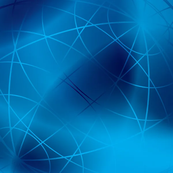 光沢のある子午線ラインで抽象的なブルーのベクトルの背景 — ストックベクタ