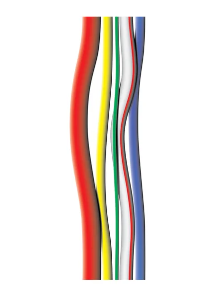 Cables de color sobre fondo blanco - vector — Archivo Imágenes Vectoriales