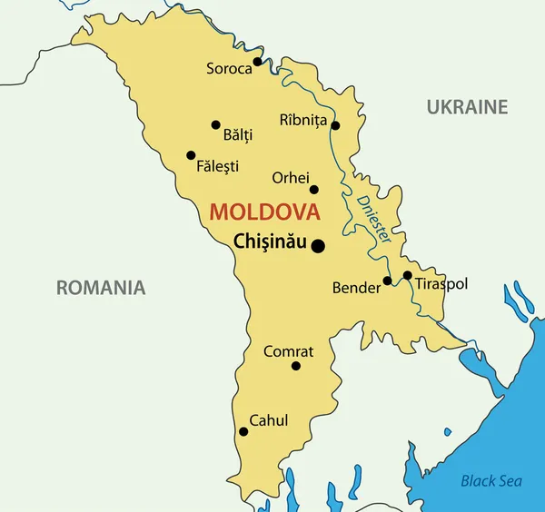 Republiek Moldavië - vector kaart — Stockvector