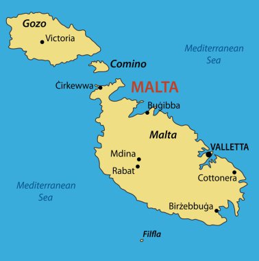 malta Cumhuriyeti - vektör harita