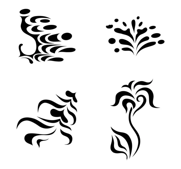 Elementos abstractos de diseño vectorial - tatuaje — Vector de stock